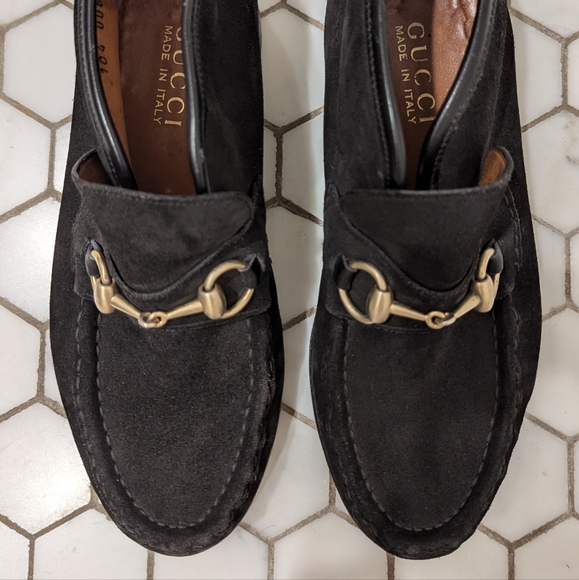 Gucci Suede Horsebit Ankle Boot - Black - Picture 3 of 7